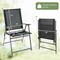 Costway 4pcs Patio Folding Portable Dining Chairs Metal Frame Armrests Garden Black/Grey/White